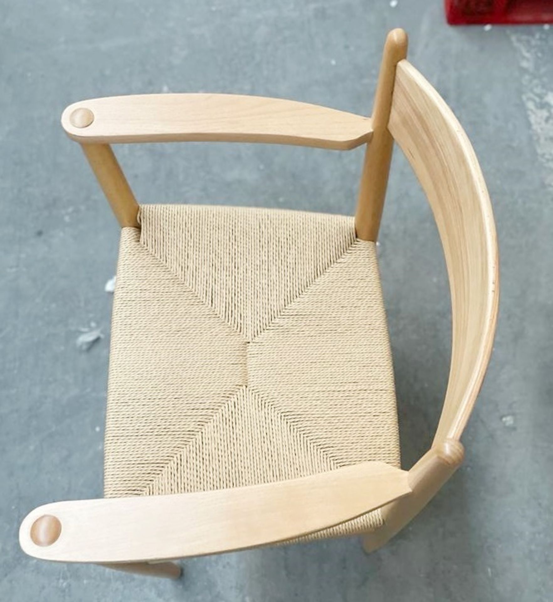 1 x Natural + Natural Cord Chair With Arm Rests - Dimensions: 50(h) x 48(d) x 58(w) cm - Brand New - Image 6 of 6