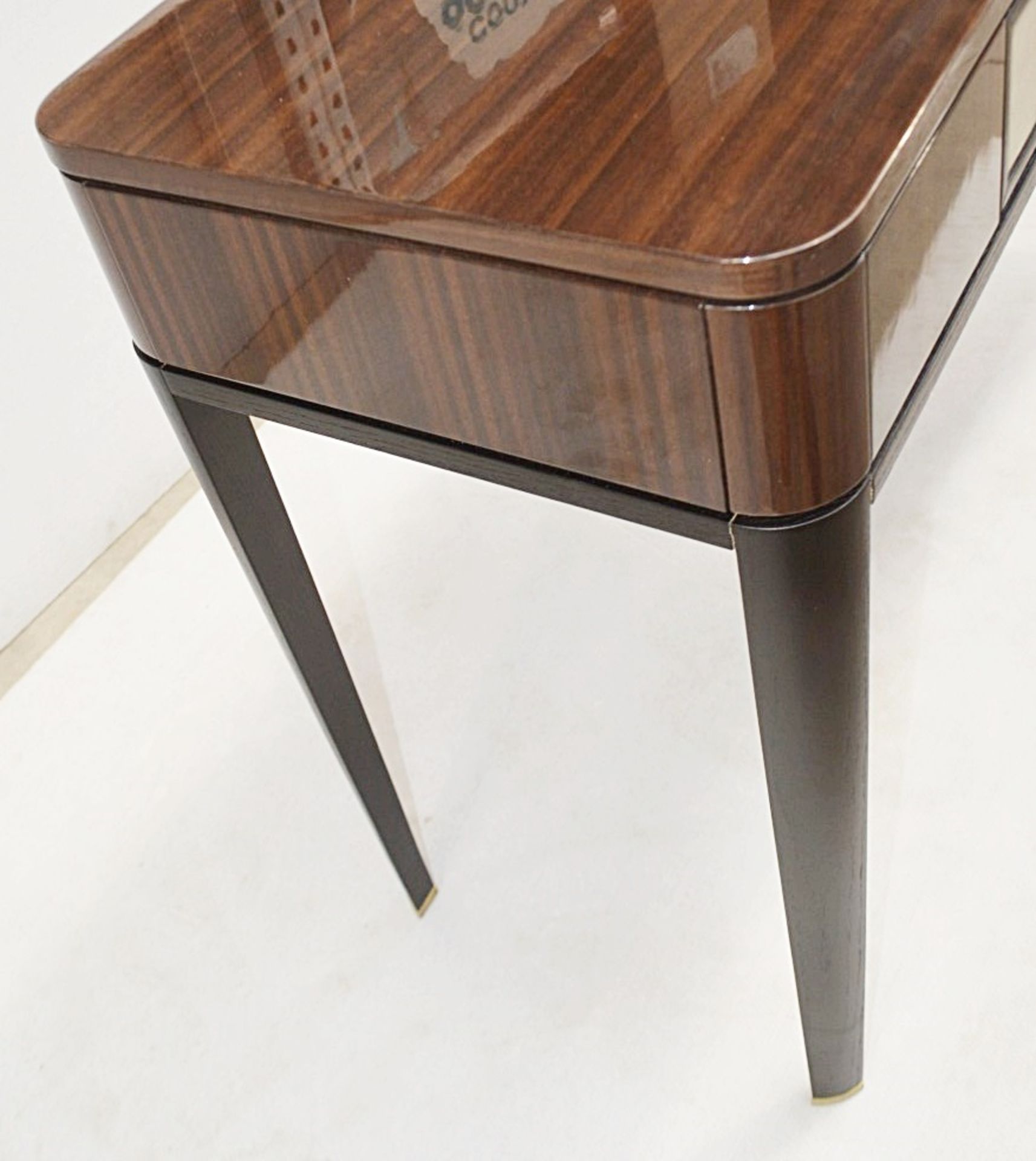 1 x FRATO 'Mandalay' Luxury Designer 2-Drawer Dresser Dressing Table In Brown With A High Gloss Dark - Image 12 of 15