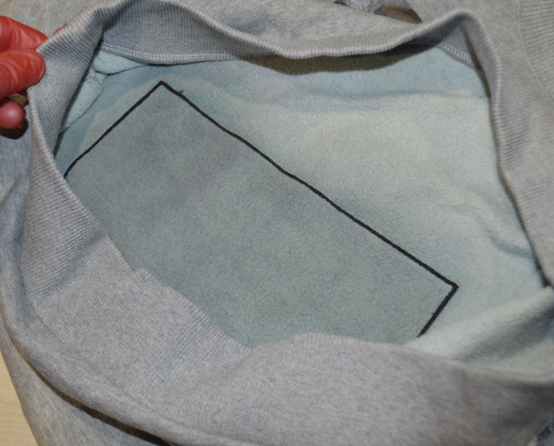 1 x Men's Genuine Givenchy Sweatshirt In Grey With Lambskin Panel On Front With Embroidered Border - Image 4 of 9