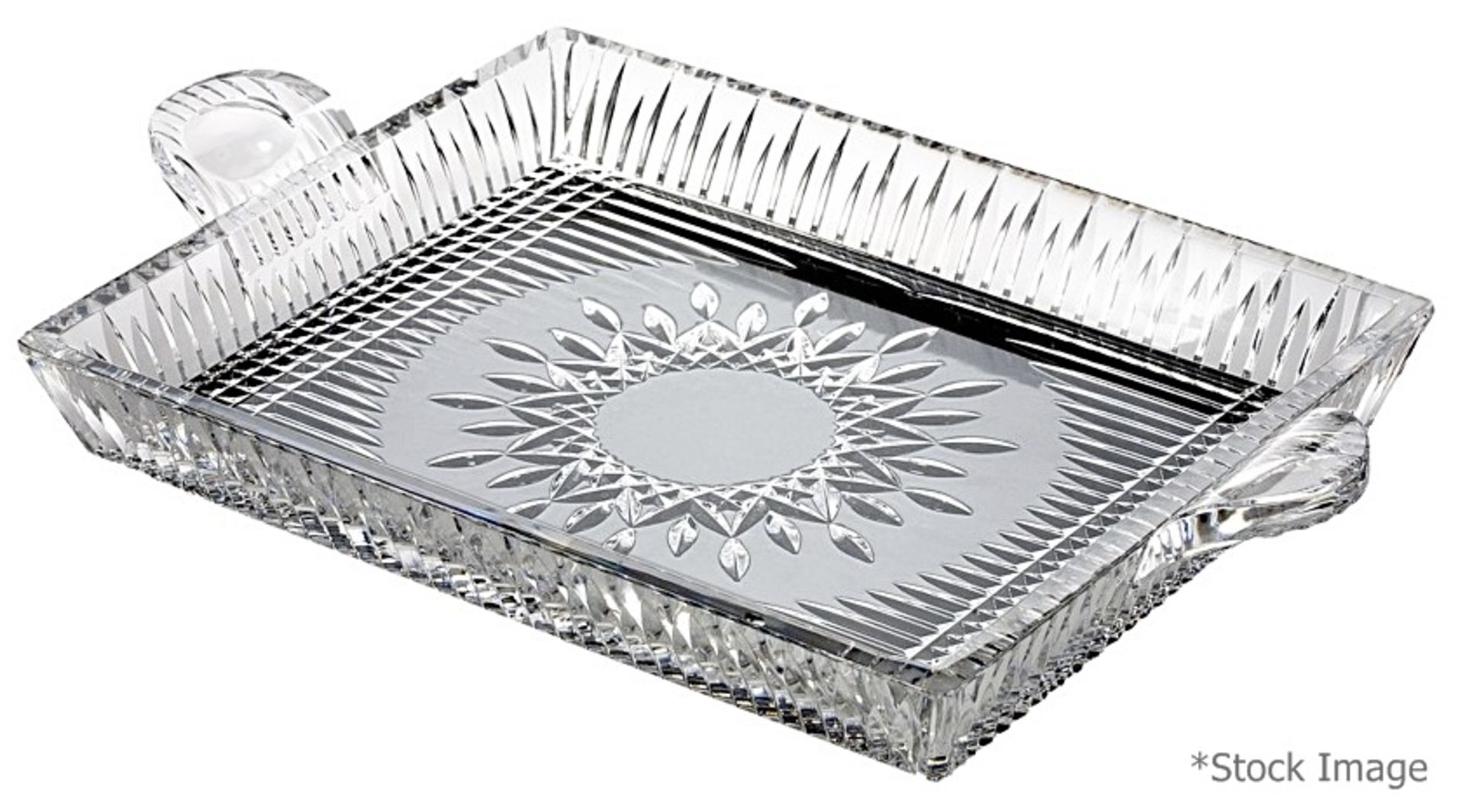 1 x WATERFORD 'Lismore Diamond' Lead Crystal Serving Tray - Original Price £210.00 - Unused Boxed