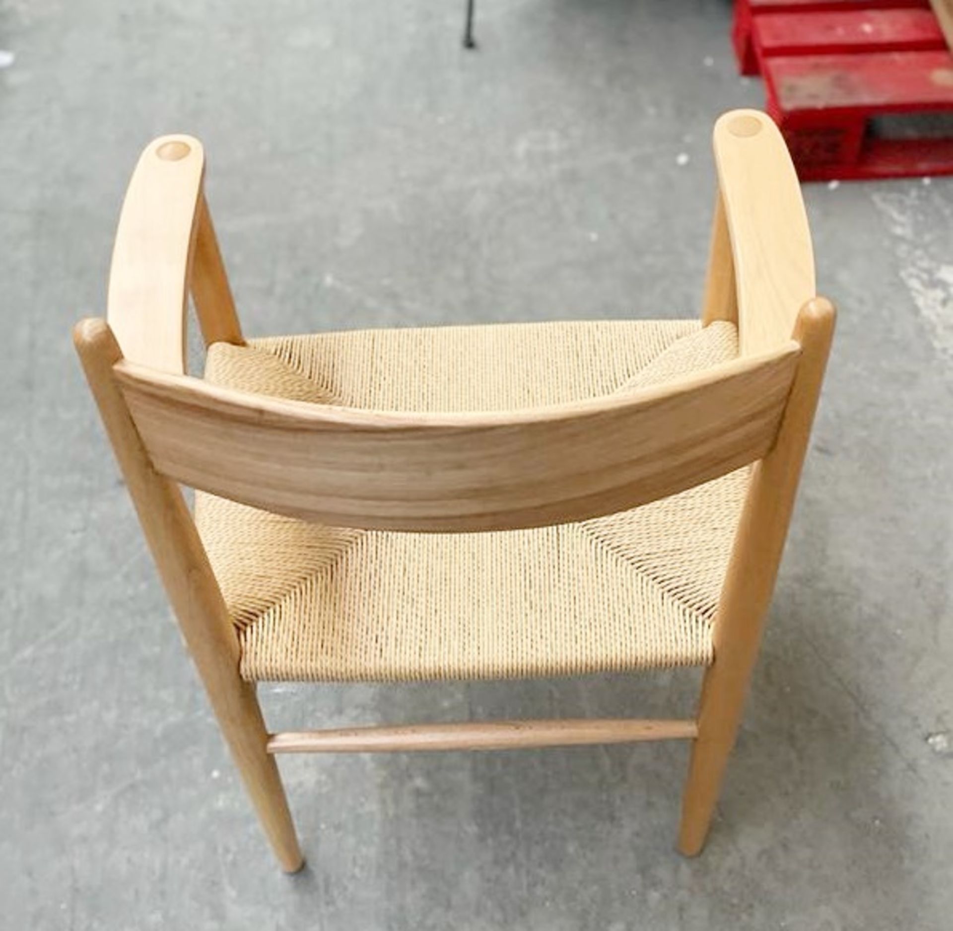 1 x Natural + Natural Cord Chair With Arm Rests - Dimensions: 50(h) x 48(d) x 58(w) cm - Brand New - Image 2 of 6