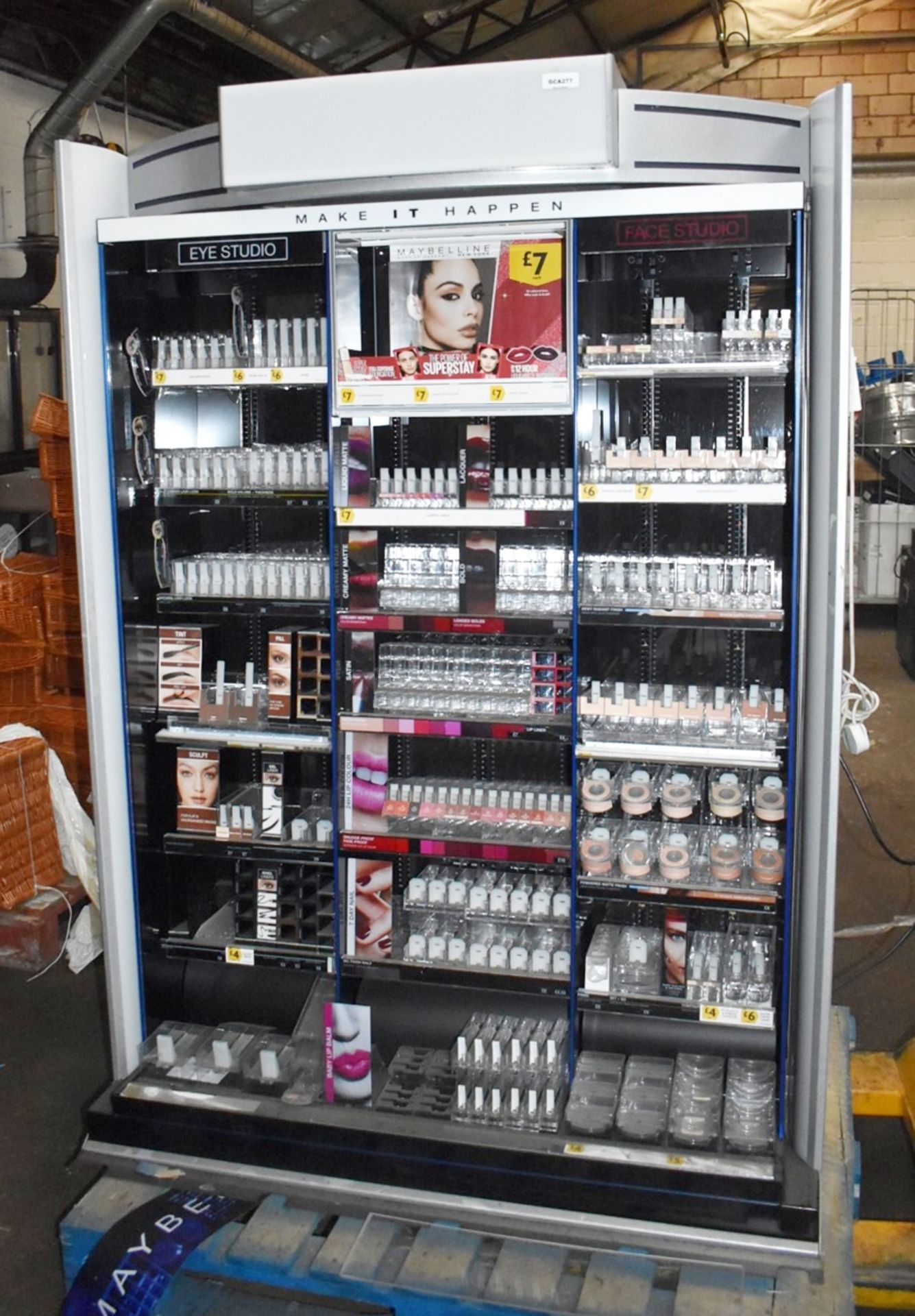 1 x Large Freestanding Make Up & Beauty Illuminated Retail Display Unit - Make it Happen Eye and