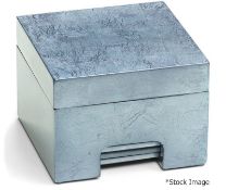1 x POSH TRADING COMPANY Silver-Blue Lacquer Coastbox (Set of 8) - Original Price £150.00
