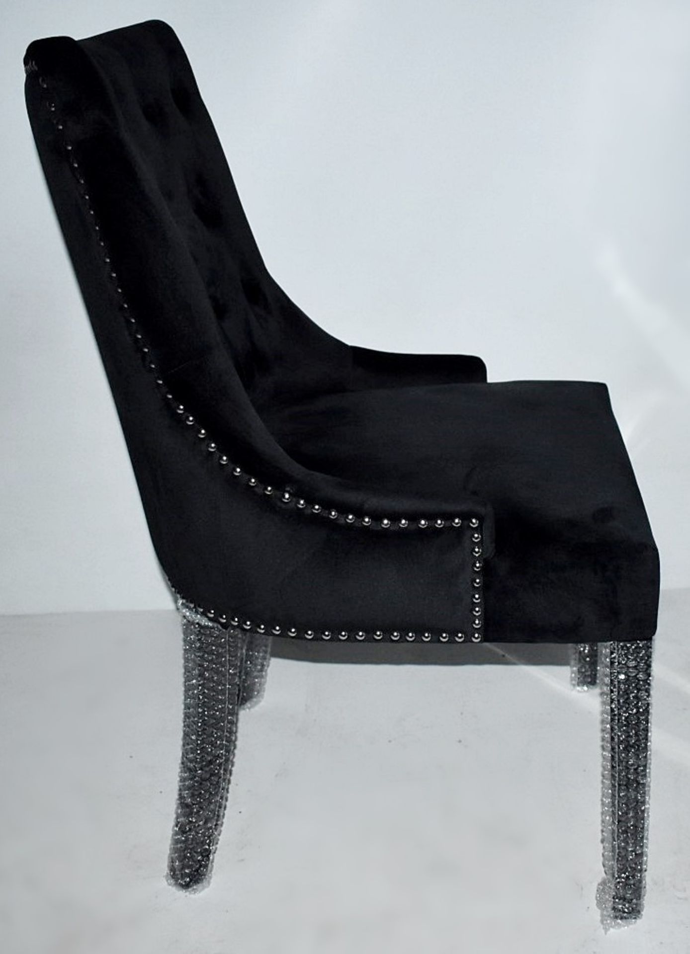 6 x HOUSE OF SPARKLES Luxury Vintage-style 'LION' Button-Back Dining Chairs Richly Upholstered In - Image 2 of 11