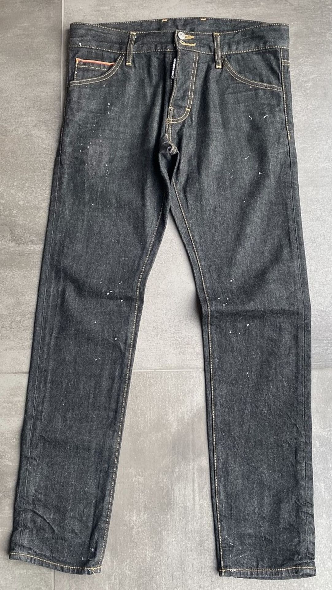 1 x Pair Of Men's Genuine Dsquared2 Distressed-style Designer Jeans In Black - Size: UK 30