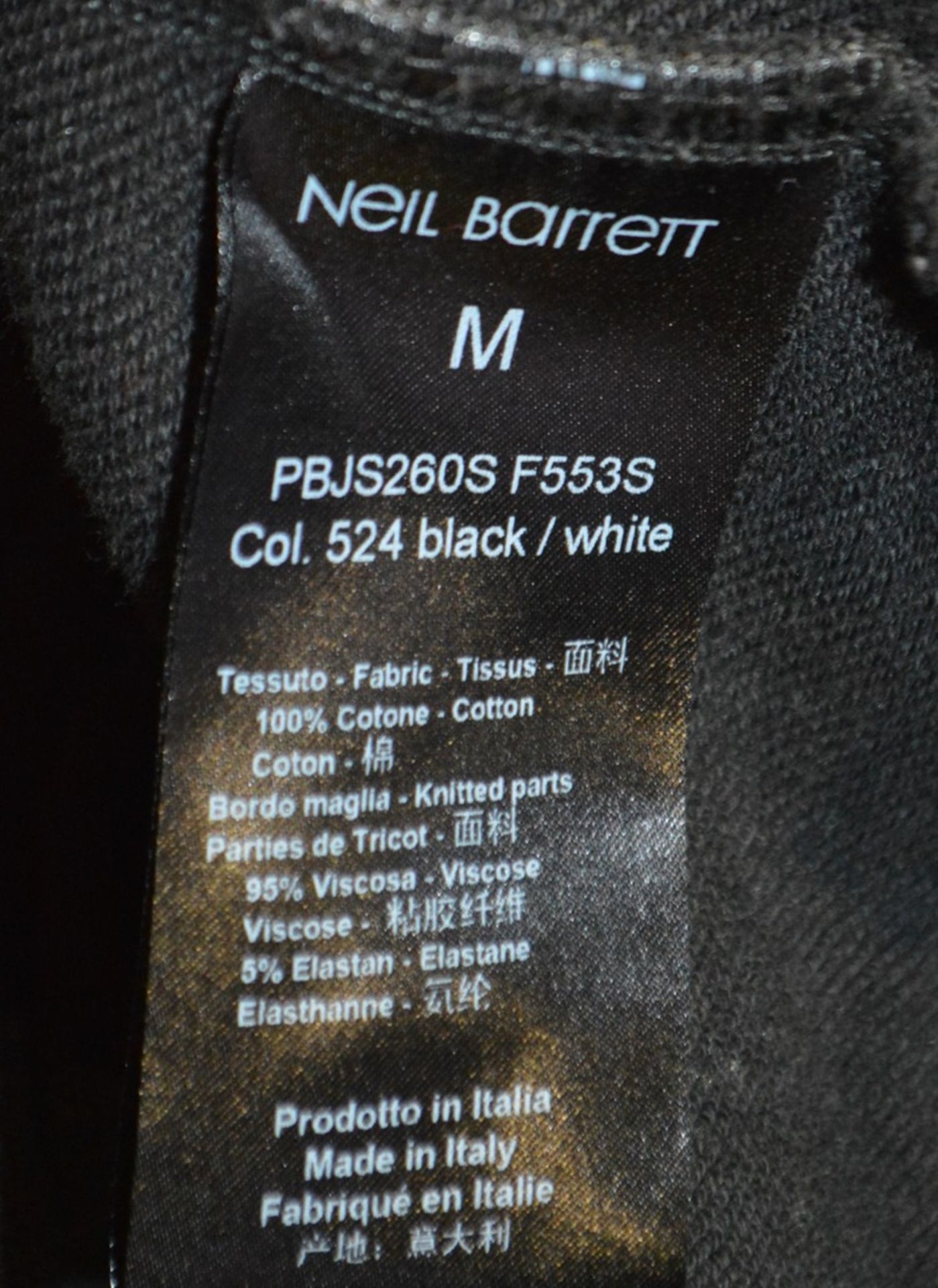 1 x Men's Genuine Neil Barrett LIGHTNING BOLT Hoodie In Black - Size: Slim Fit Medium - RRP £595.00 - Image 4 of 8