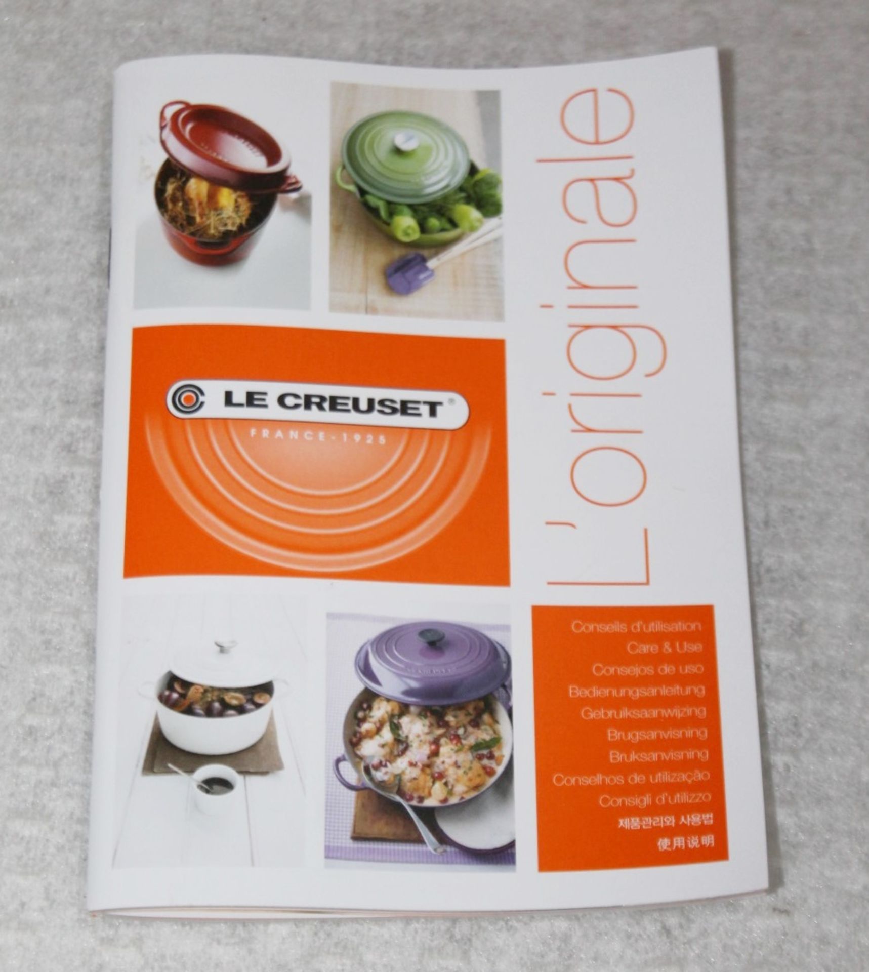 1 x LE CREUSET Cast Iron 20cm Signature Round Casserole Dish With Lid In Volcanique Flame Orange - - Image 12 of 12