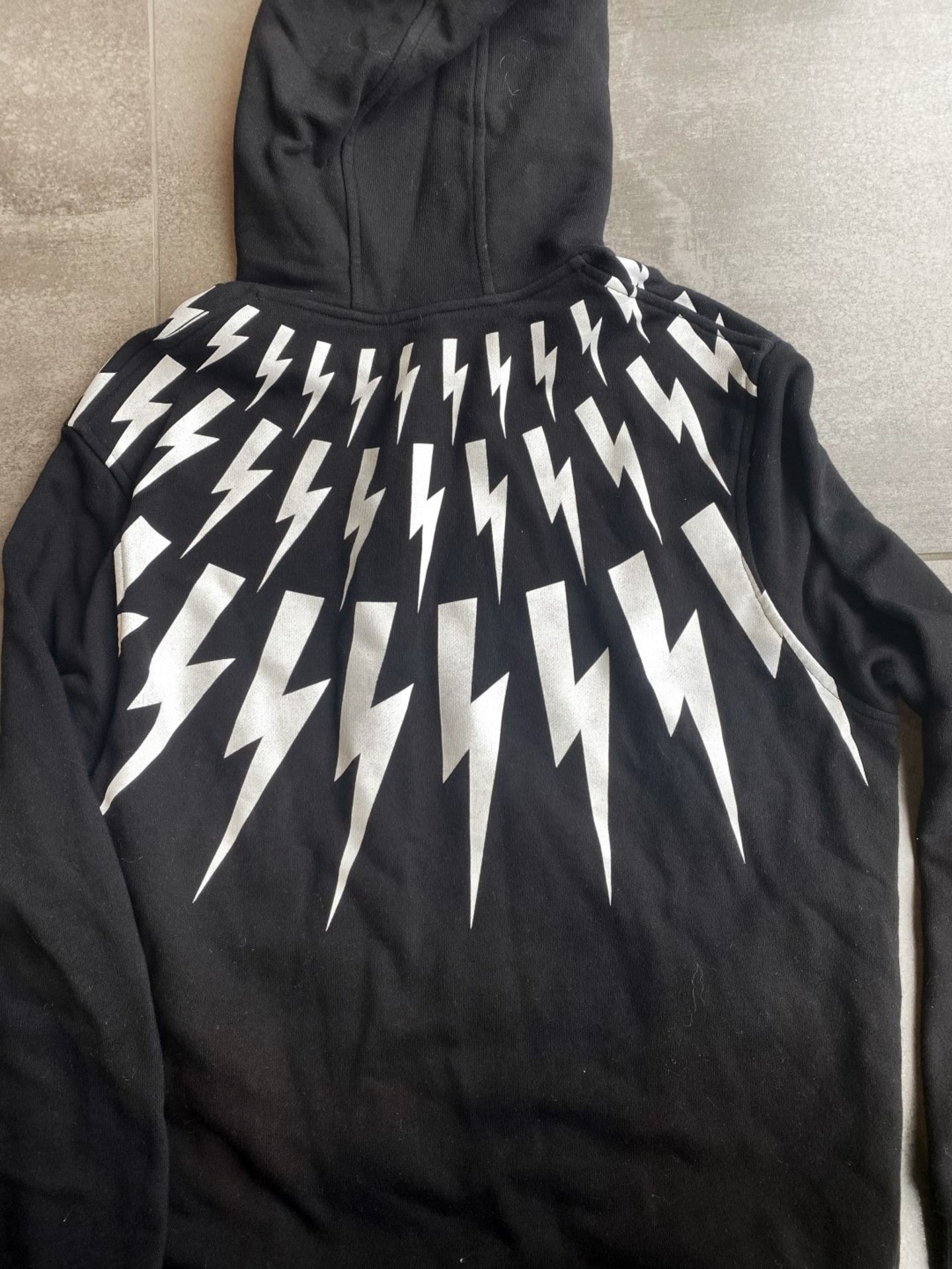 1 x Men's Genuine Neil Barrett LIGHTNING BOLT Hoodie In Black - Size: Slim Fit Medium - RRP £595.00 - Image 5 of 8