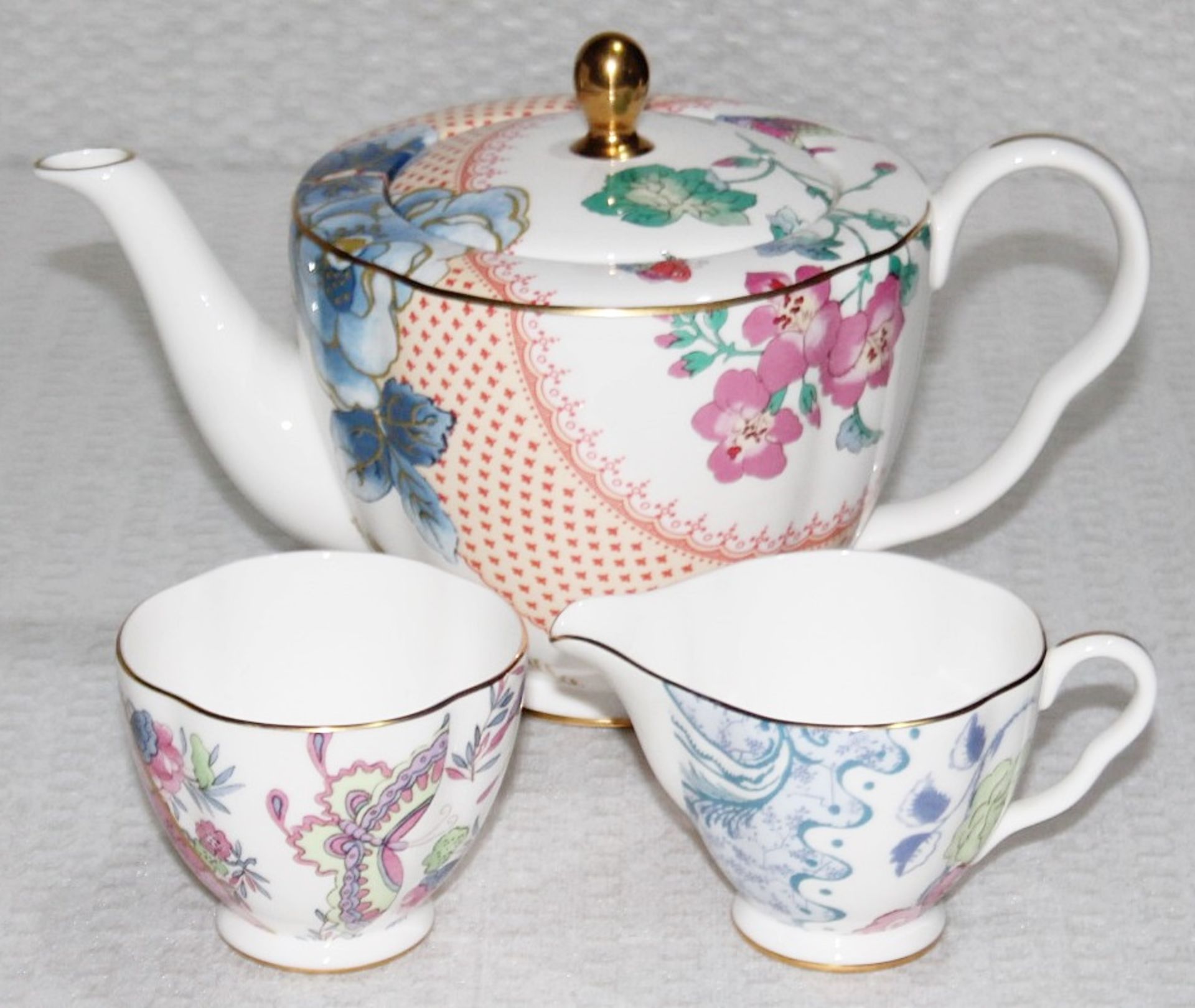 1 x WEDGWOOD Butterfly Bloom Teapot, Creamer and Sugar Bowl Set - Original Price £195.00 - Unused - Image 2 of 13