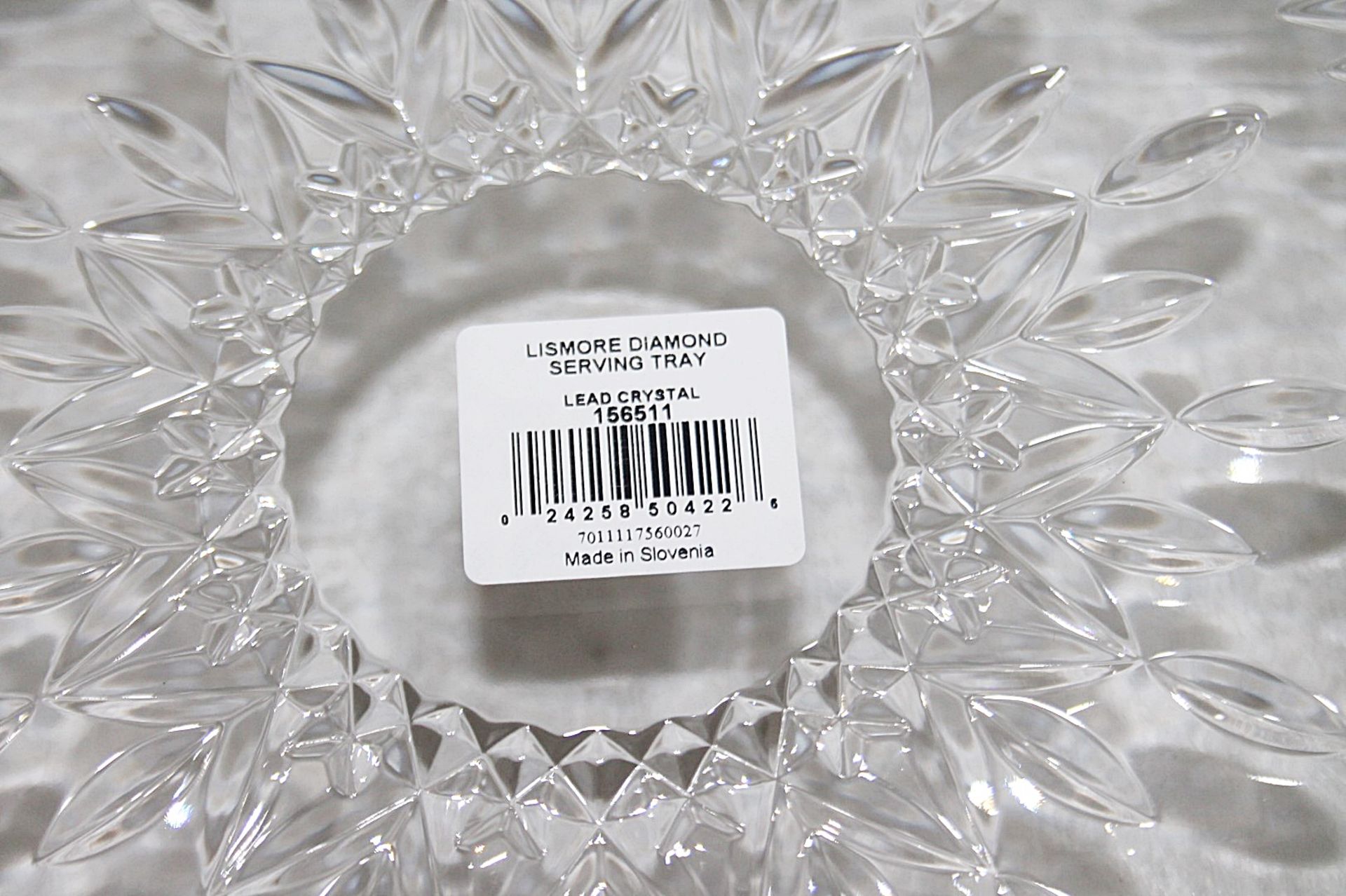 1 x WATERFORD 'Lismore Diamond' Lead Crystal Serving Tray - Original Price £210.00 - Unused Boxed - Image 5 of 7