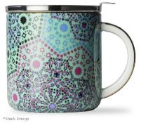 3 x T2 'Moroccan Tealeidoscope' Porcelain Mugs With Infusers - Dimensions: 9cm x 10cm x 12cm - Total