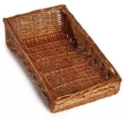4 x Hand Woven Retail Display Sloping Wicker Baskets - Ideal For Presentation in Wide Range of