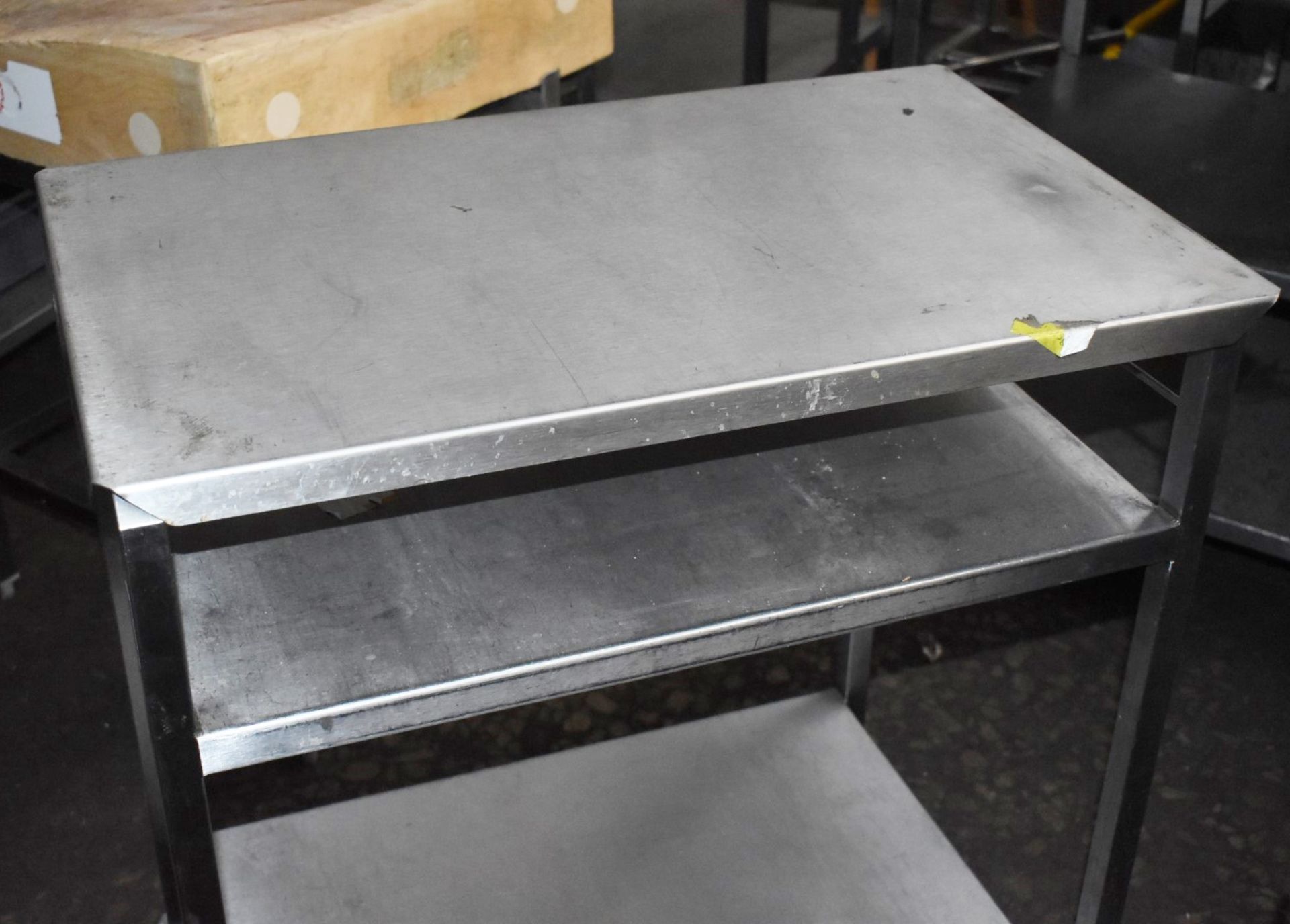 1 x Stainless Steel Mobile Prep Table / Trolley - Features Removable Top - Size: H87 x W74 x D46 cms - Image 2 of 4