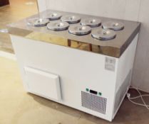 1 x Commercial Ice Cream Freezer With Eight Serving Pots