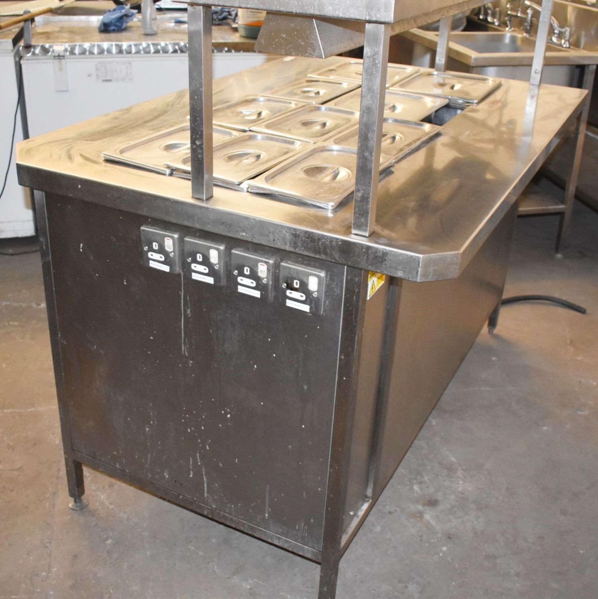 1 x Baine Marie Food Warming Island With Passthrough Plate Warmers, Hot Cupboard and 10 Gastro - Image 16 of 22