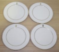 50 x PILLIVUYT Porcelain Side / Starter Plates In White Featuring 'Famous Branding' In Gold