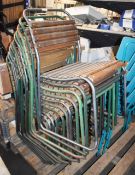 11 x Vintage Chairs With Slatted Seats and Backrests - CL011 - Ref: WL148 WH5 - Location: Altrincham