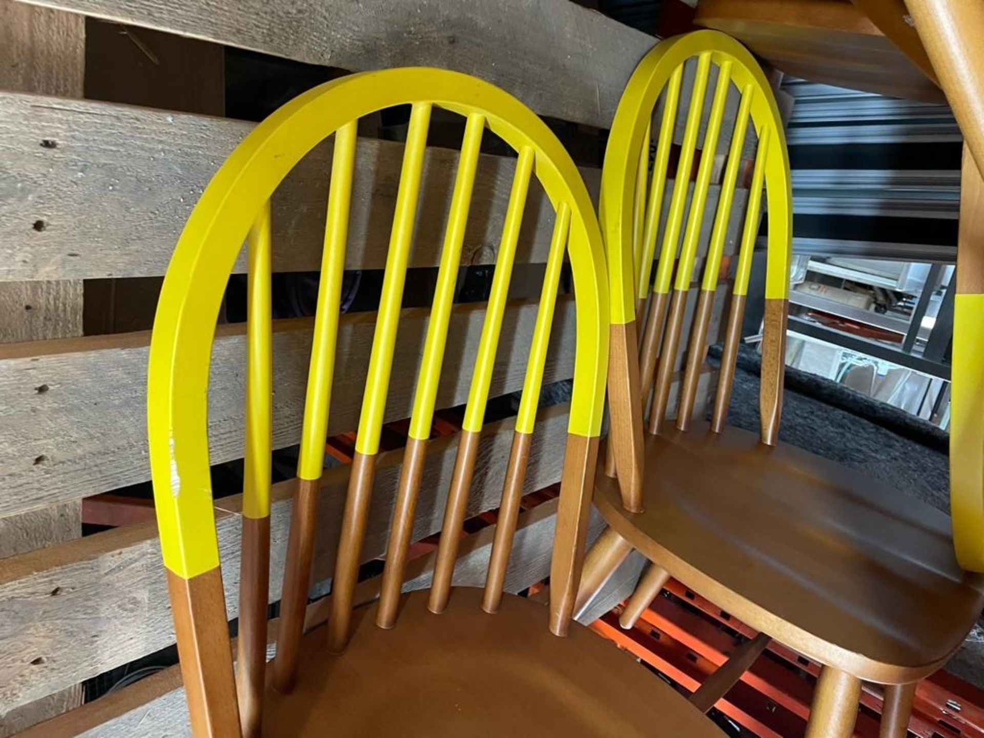 22 x Restaurant Dining Chairs - Contemporary Colourful Design With Wooden Finish and Part Painted in - Image 7 of 7