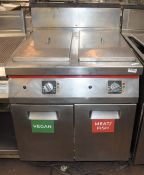 1 x Angelo Po Twin Tank Gas Fryer - Width 80cm - Recently Removed From a Restaurant Environment -
