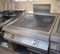 1 x Angelo Po Ribbed Top Electric Cooking Griddle on a Modular Base Unit - Width 80cm - Recently
