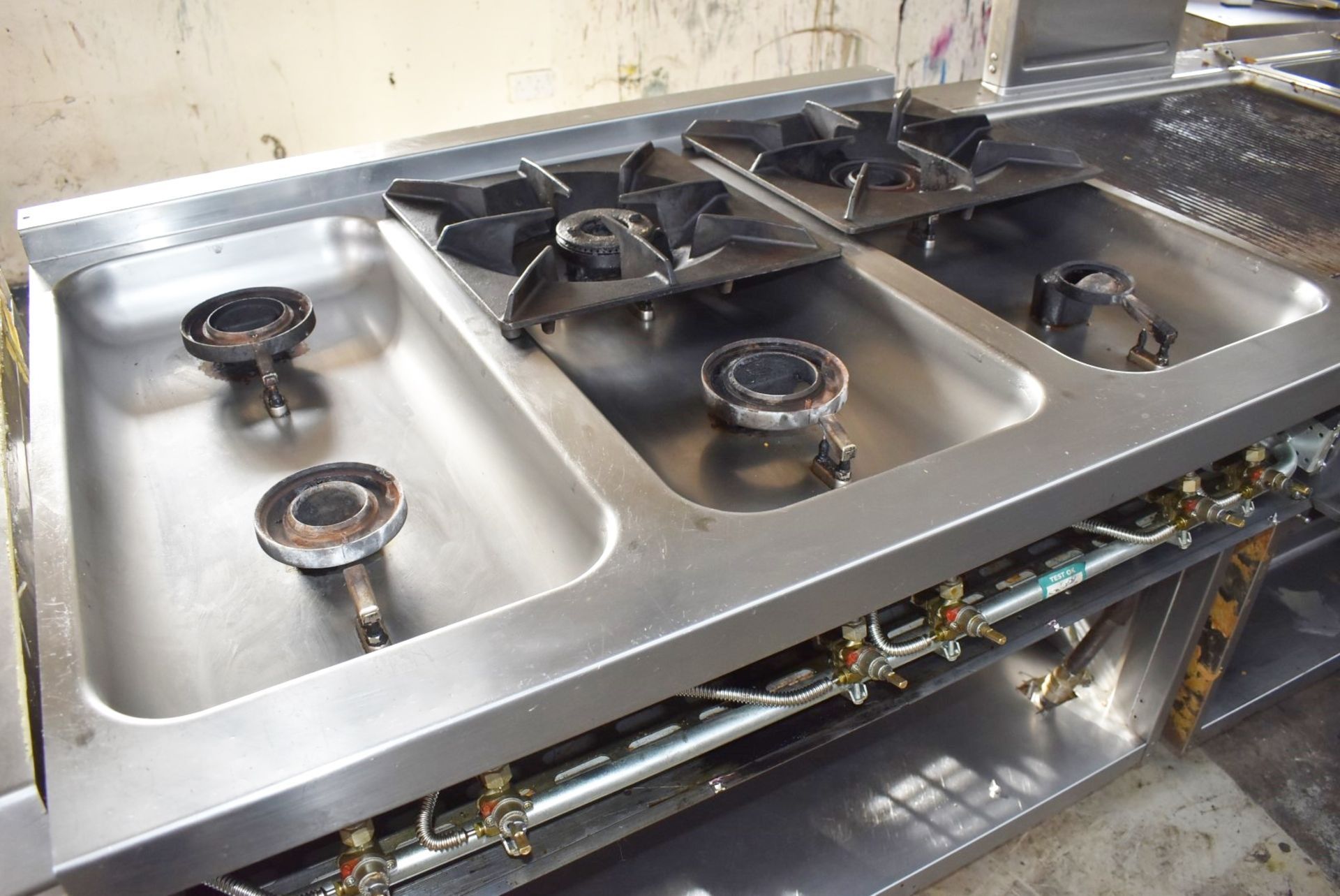 1 x Angelo Po 6 Burner Gas Range Cooker on a Modular Base Unit - Width 120cm - Recently Removed From - Image 4 of 14