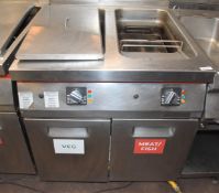 1 x Angelo Po Twin Tank Gas Fryer - Width 80cm - Recently Removed From a Restaurant Environment -
