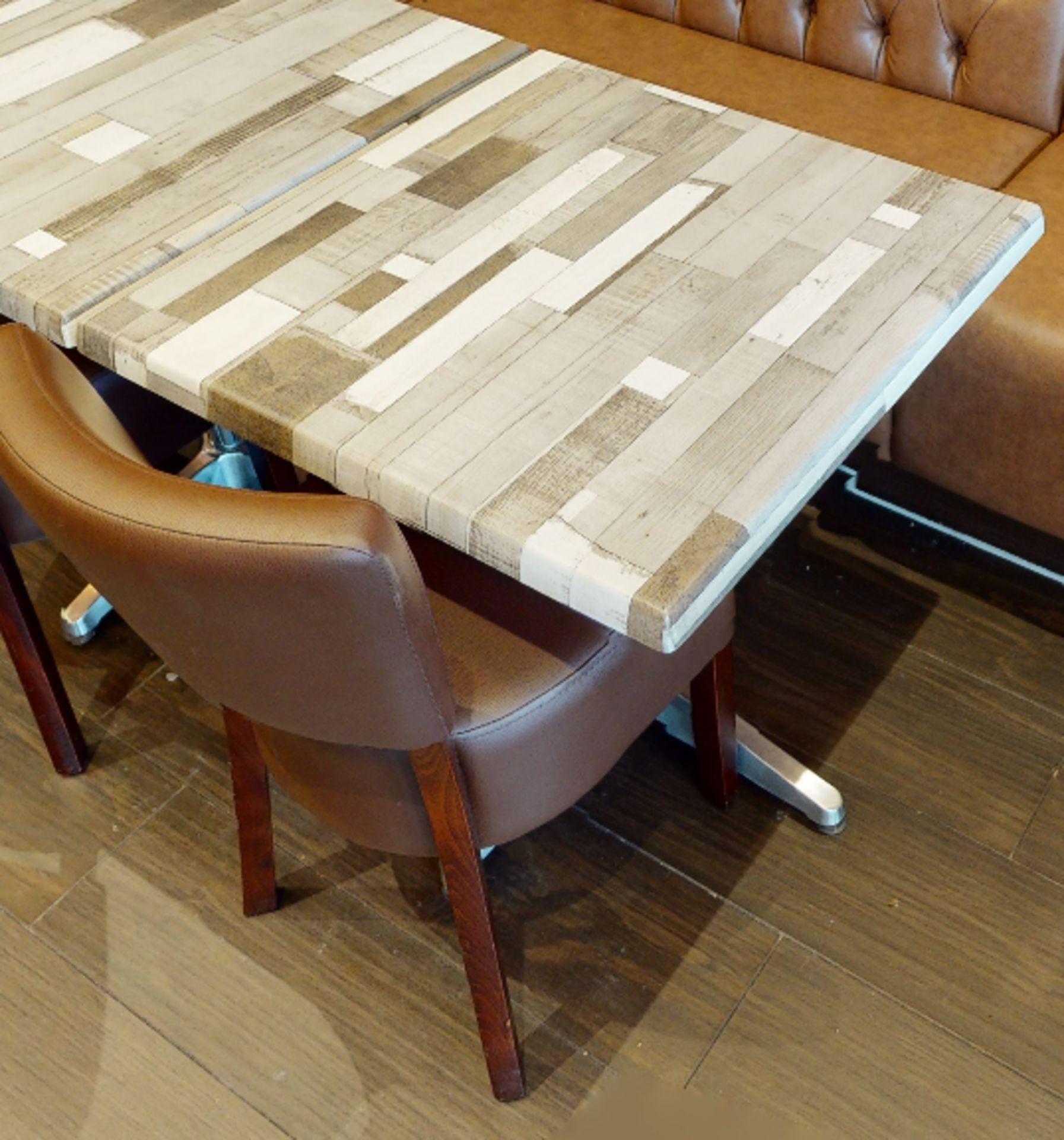 10 x Two Seater Restaurant Tables With Wood Panel Effect Tops and Chromes Bases - CL701 - - Image 3 of 9