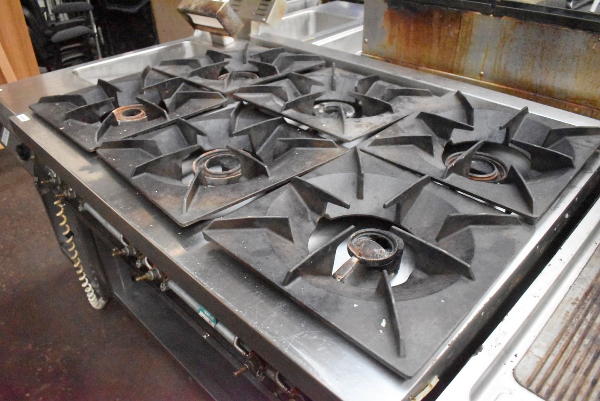 1 x Angelo Po 6 Burner Gas Range Cooker on a Modular Base Unit - Width 120cm - Recently Removed From - Image 2 of 14