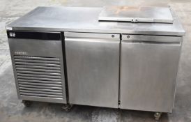 1 x Fosters G2 Countertop Two Door Refrigerator With Pizza Topper Door and Gastro Pans - Recently