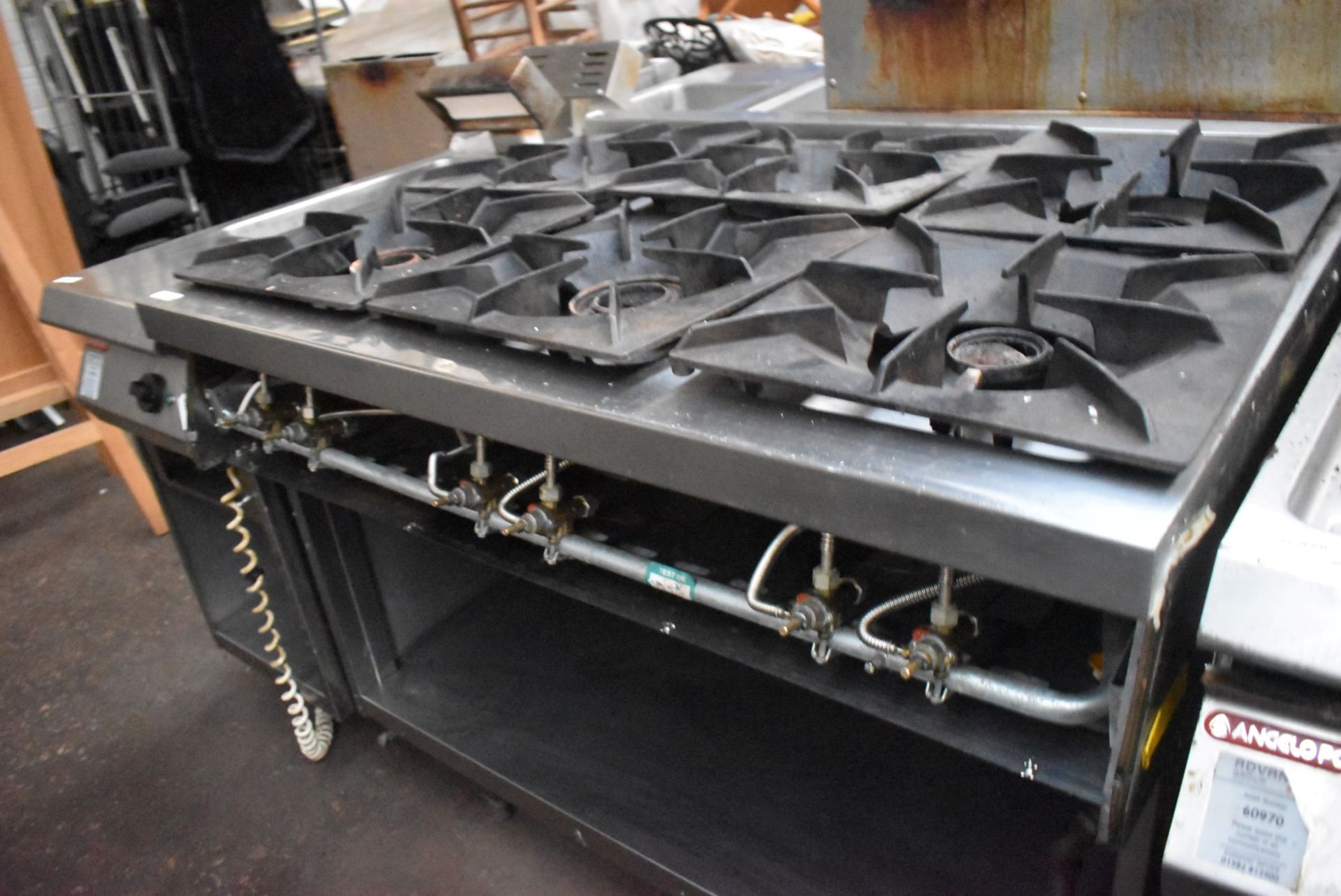 1 x Angelo Po 6 Burner Gas Range Cooker on a Modular Base Unit - Width 120cm - Recently Removed From - Image 6 of 14