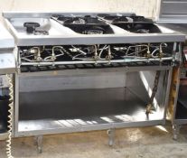 1 x Angelo Po 6 Burner Gas Range Cooker on a Modular Base Unit - Width 120cm - Recently Removed From