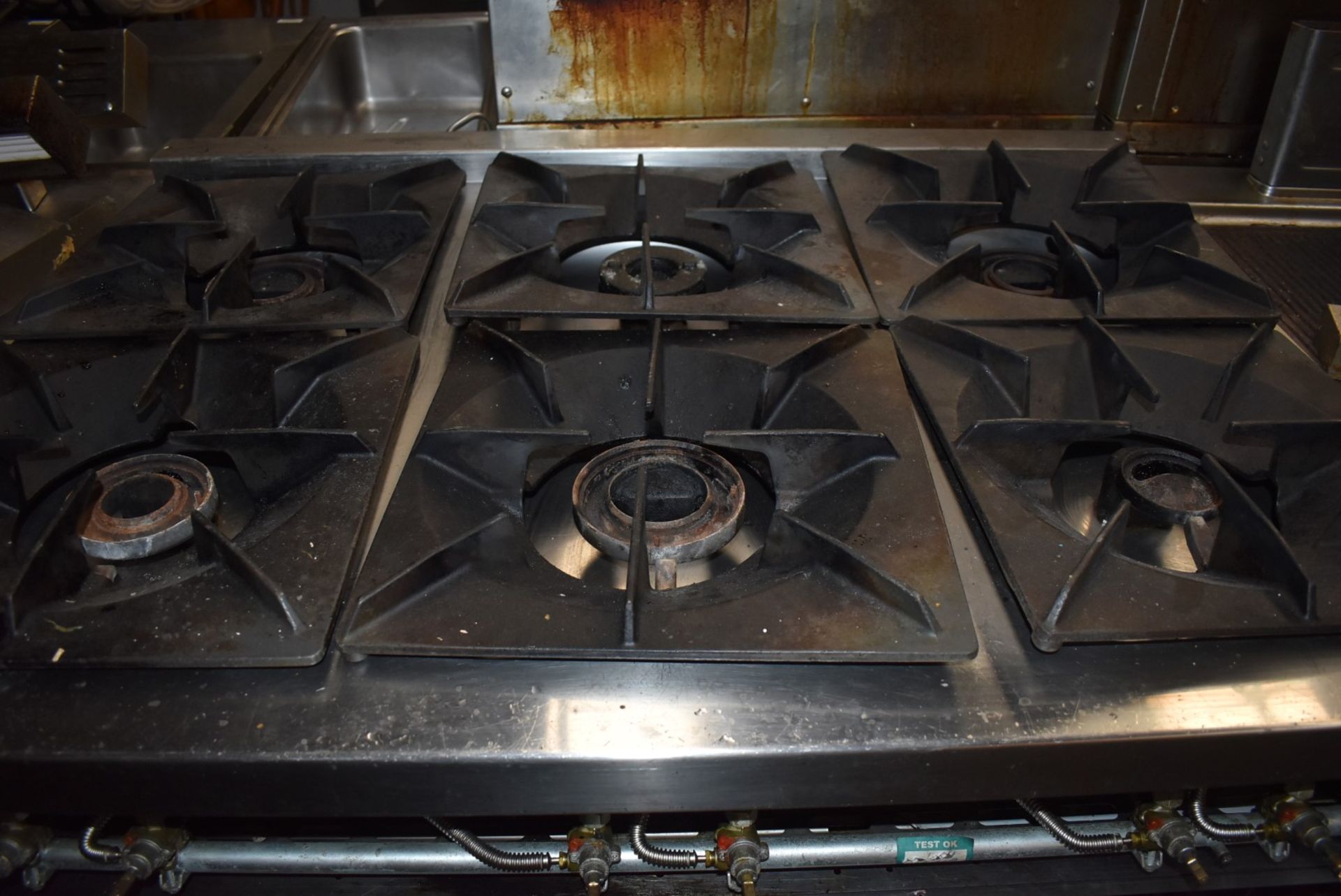 1 x Angelo Po 6 Burner Gas Range Cooker on a Modular Base Unit - Width 120cm - Recently Removed From - Image 12 of 14