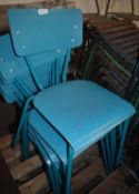 8 x Stackable Dining Chairs With a Light Blue Finish - CL011 - Ref: WHC106 WH5 - Location: