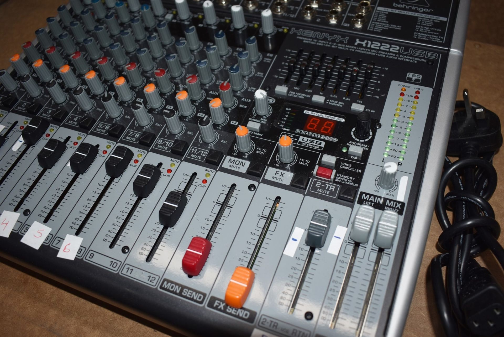 1 x Behringer Xenyx 12 Channel Analog Audio Mixer - Model X1222USB - Includes Power Cable - Ref: - Image 5 of 13