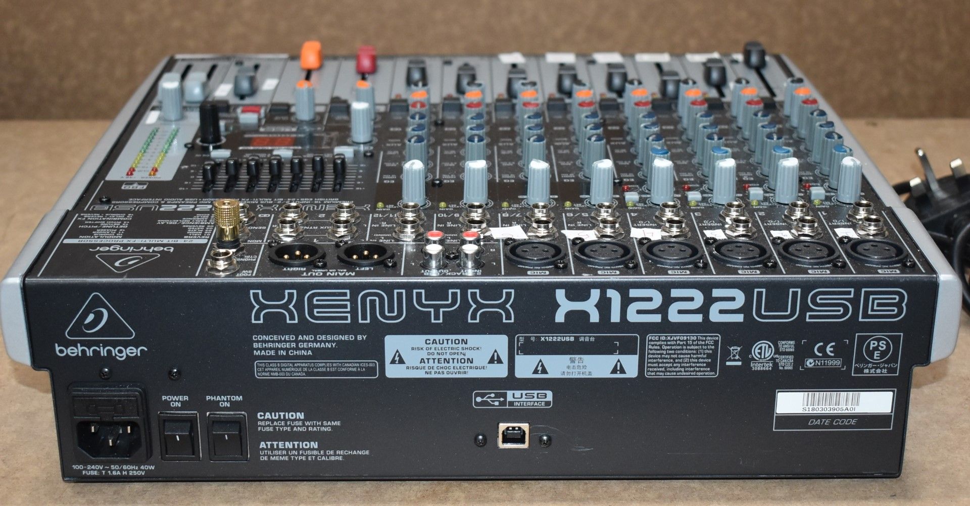 1 x Behringer Xenyx 12 Channel Analog Audio Mixer - Model X1222USB - Includes Power Cable - Ref: - Image 4 of 13