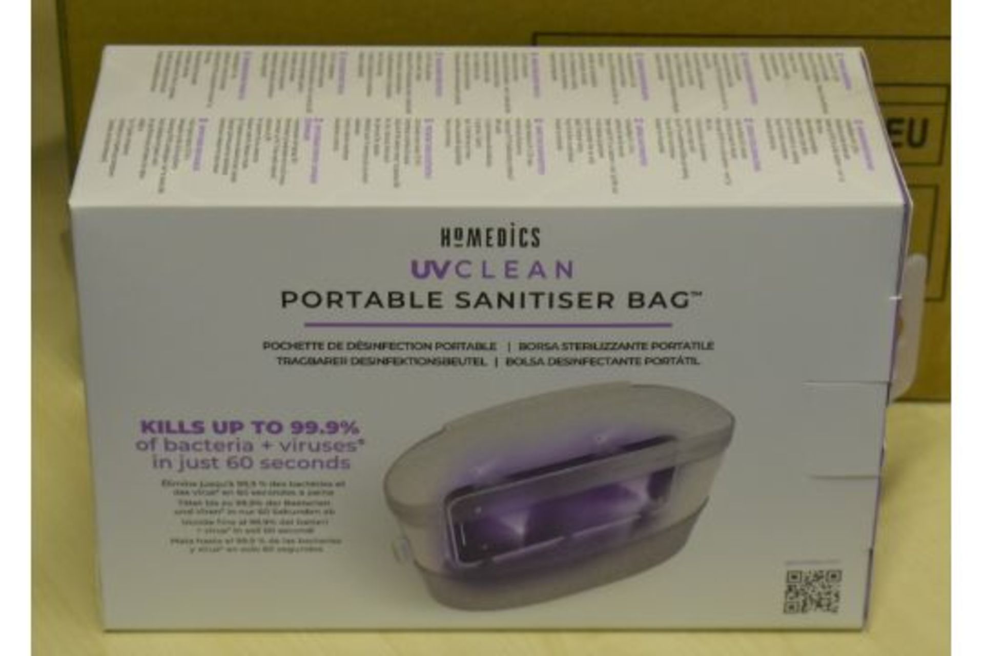 1 x Homedics UV Clean Portable Sanitiser Bag - Kills Upto 99.9% of Bacteria & Viruses in Just 60 - Image 2 of 18