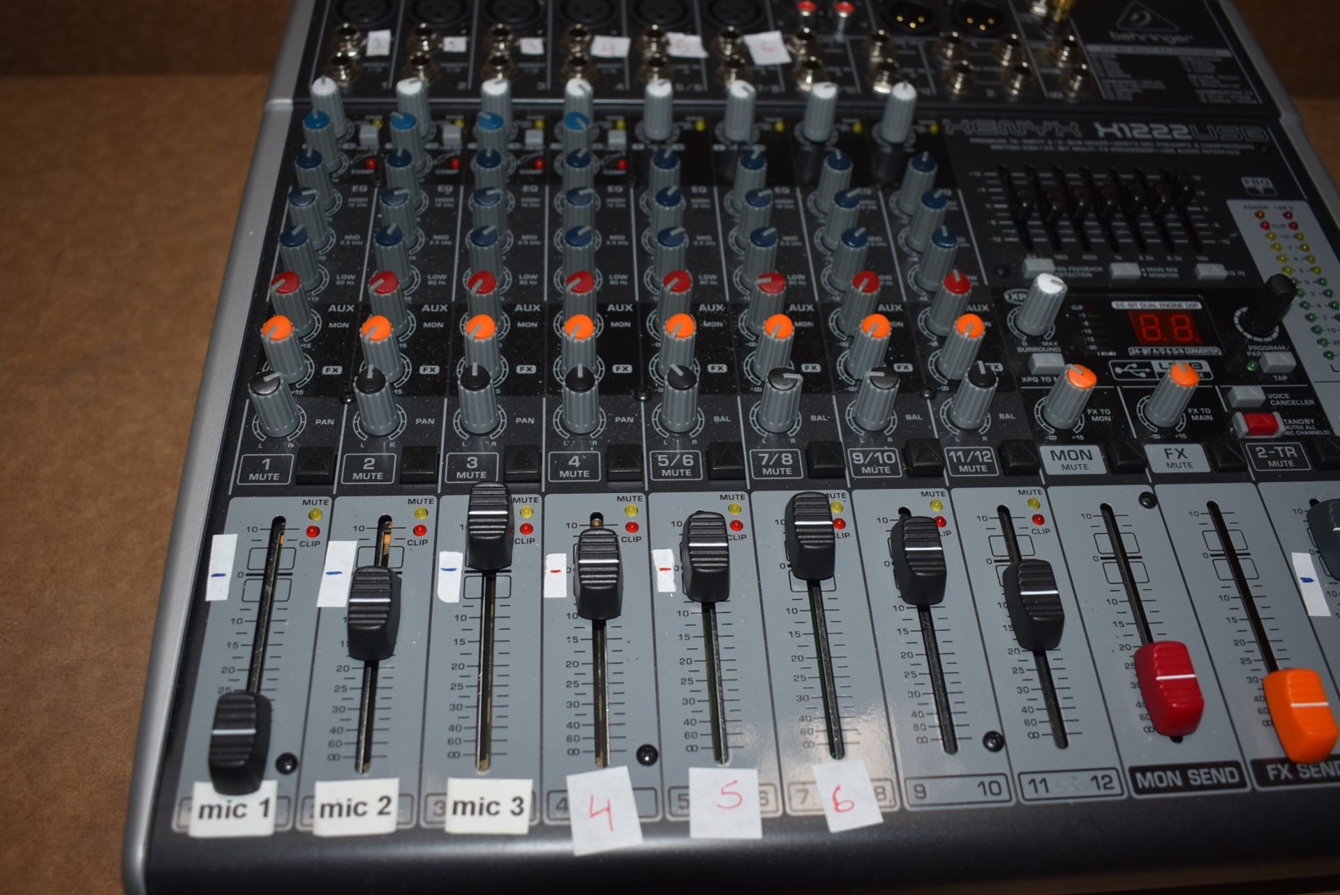 1 x Behringer Xenyx 12 Channel Analog Audio Mixer - Model X1222USB - Includes Power Cable - Ref: - Image 8 of 13