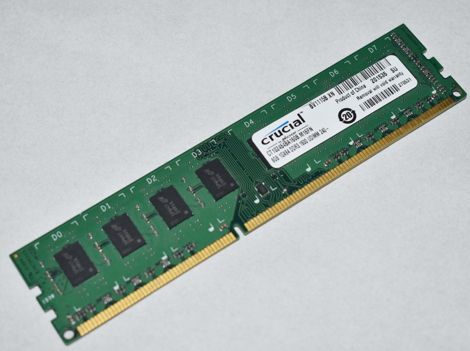 1 x Crucial 8GB DDR3 Ram Module For Desktop Computers - 1 x 8GB Ram Module - 1600 MHz - Ref: