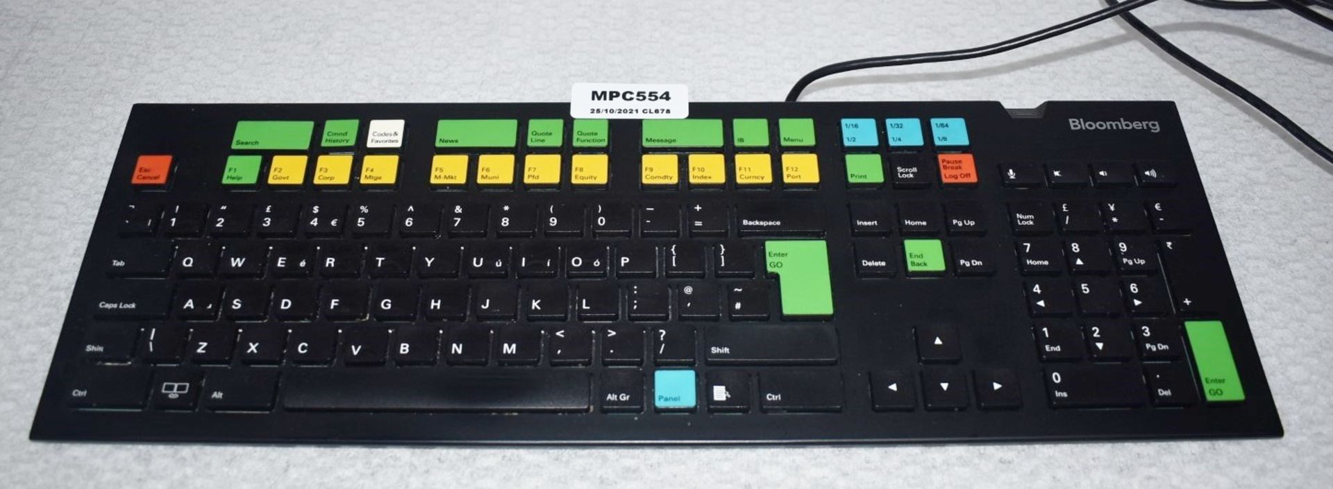 1 x Bloomberg STB100 Financial/Trading Keyboard with Fingerprint Scanner - Ref: MPC554 CG -