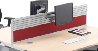 10 x Senator Universal Office Desk Screens With 4 Bar Tool Rail to Mount Monitors, Paper Trays and