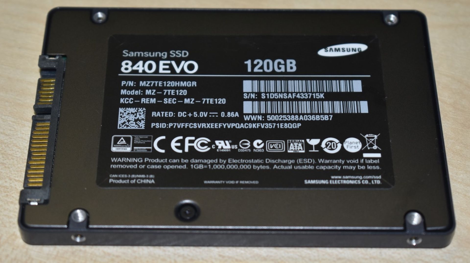 1 x Samsung ECO 840 120GB SSD Hard Drive - Ref: MPC OF - CL678 - Location: Altrincham WA14This lot - Image 2 of 2