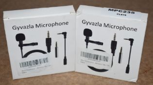 2 x Gyvazla 3.5mm Clip On Microphones - New in Boxes - Ref: MPC235 CB - CL678 - Location: Altrincham