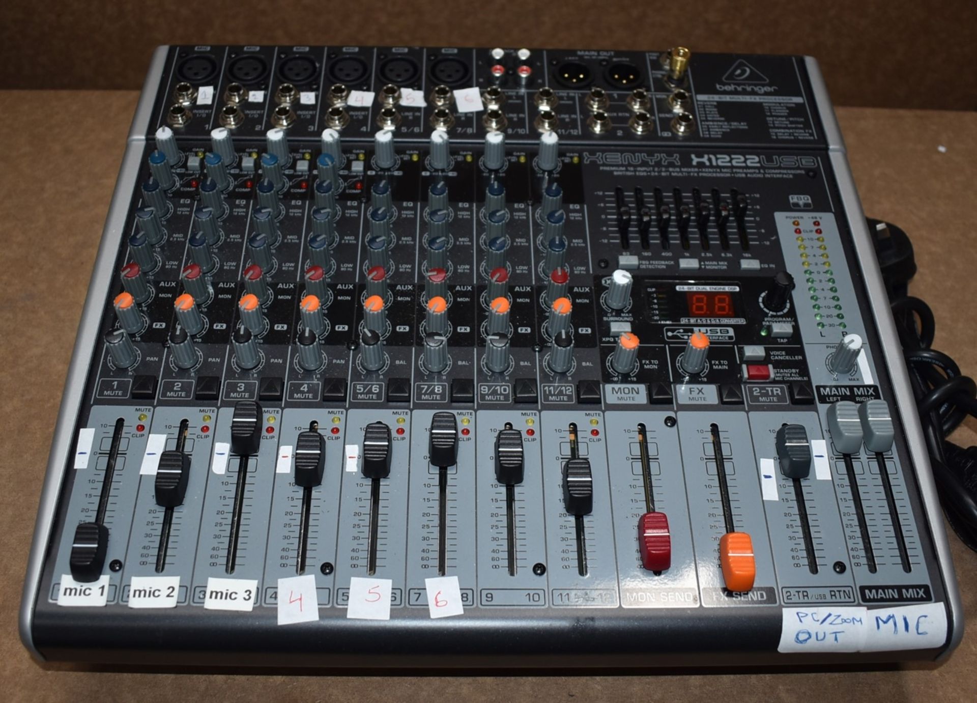 1 x Behringer Xenyx 12 Channel Analog Audio Mixer - Model X1222USB - Includes Power Cable - Ref: - Image 13 of 13