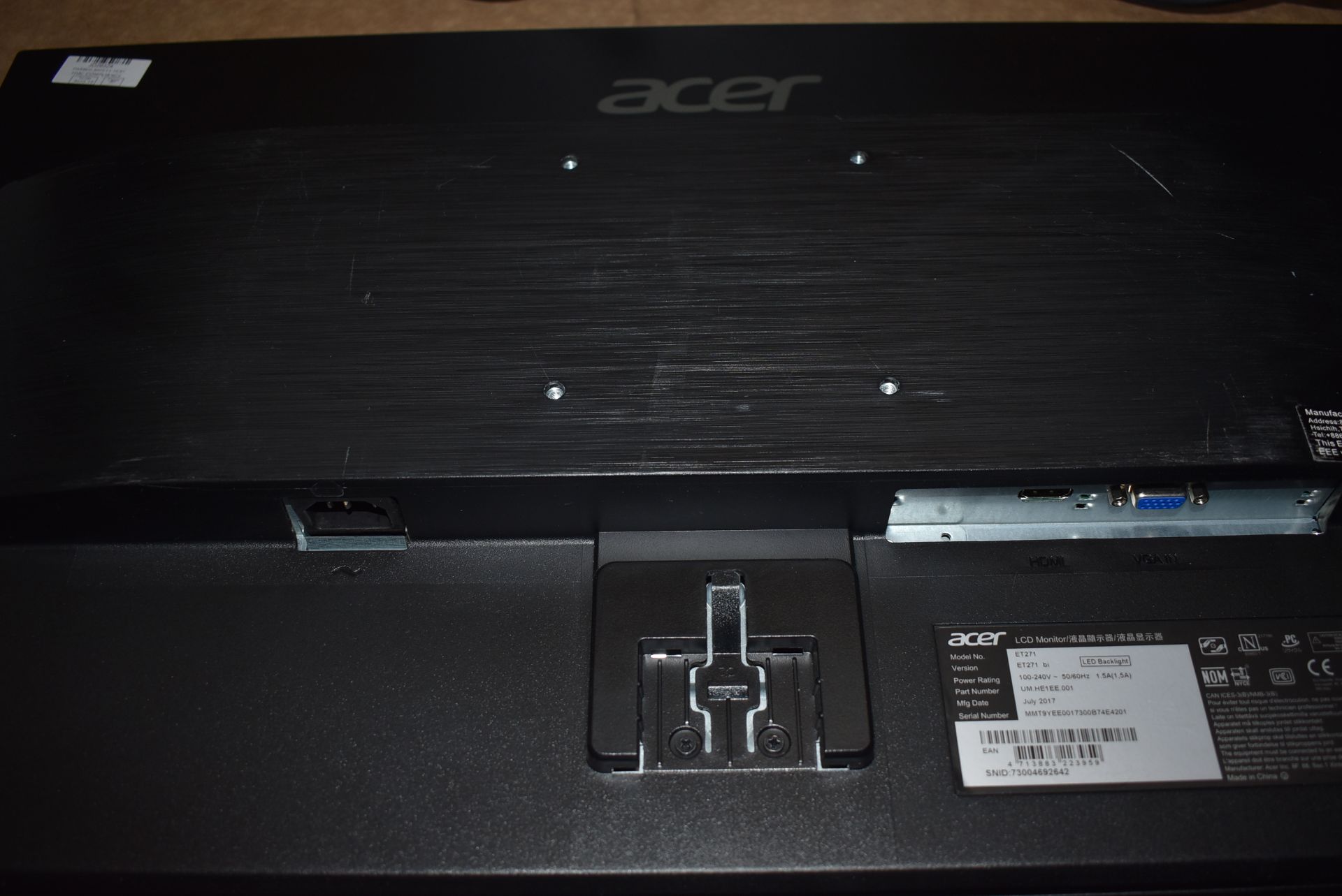 15 x Acer 27 Inch FHD Monitors - Model ET271 - Spares or Repairs With Damaged Screens - Ref: - Image 5 of 22