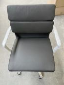 1 x Linear Low Back Soft Pad Graphite Grey Executive Chair On Leather Glides- Dimensions: 88(h) x