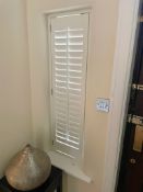 A Pair Of Slatted Venetian Window Blinds In White - Dimensions: H126 x W40cm - NO VAT ON HAMMER