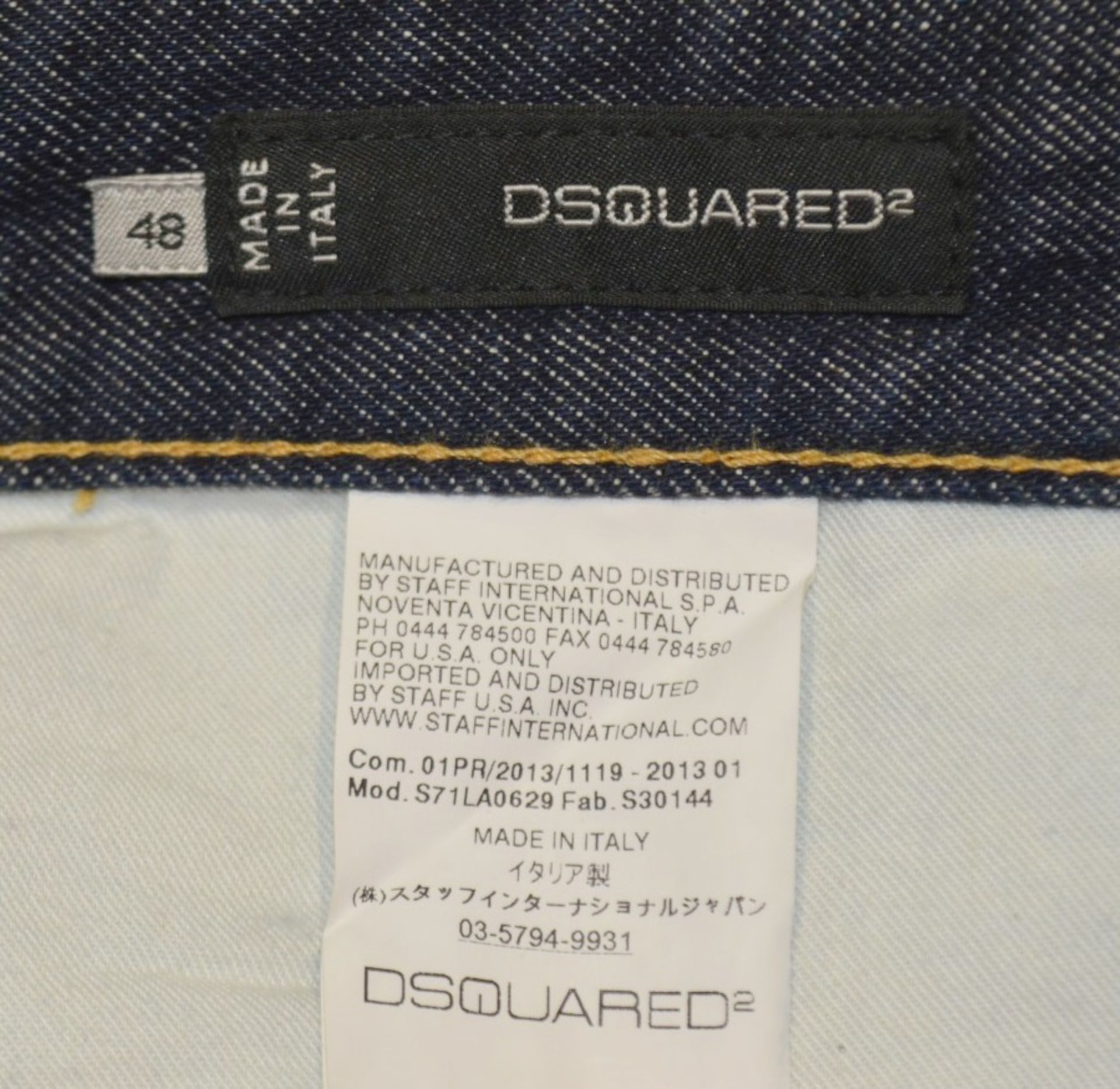 1 x Pair Of Men's Genuine Dsquared2 Jeans In Dark Blue - Size: 48 - Preowned In Very Good - Image 7 of 9