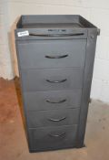3 x Industrial Style Chest of Drawers With Full Metal Construction, Anti Theft Lock Bracket, 5