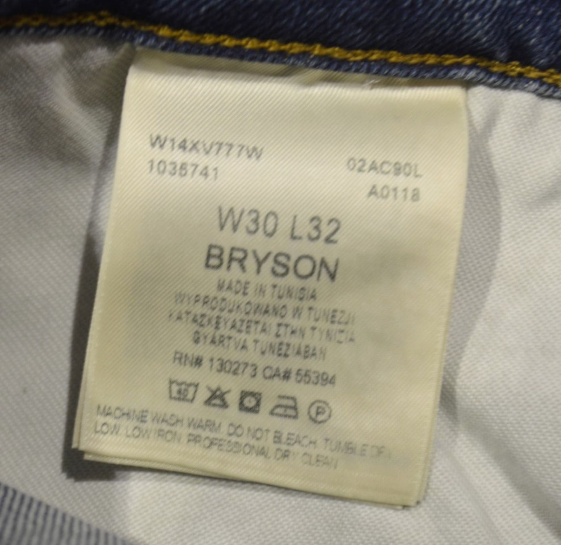 1 x Pair Of Men's Genuine Wrangler BRYSON Skinny Jeans In Blue - Size: UK 30/32 - Preowned, Like - Image 9 of 10