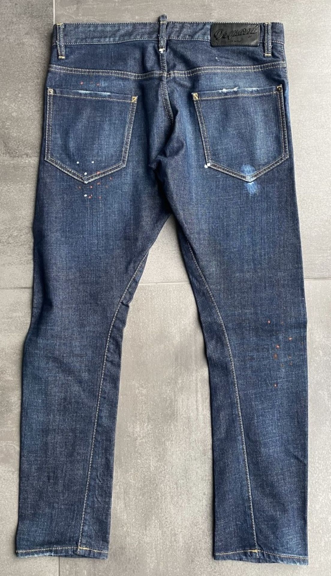 1 x Pair Of Men's Genuine Dsquared2 Jeans In Dark Blue - Size: 48 - Preowned In Very Good - Image 4 of 9